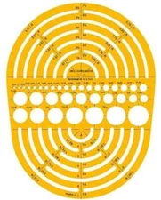 Isomars Circle Radius Master Template for Artists, Architects, Design & Drafting