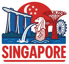 Singapore Sticker Decal Vinyl Die-cut City Skyline Landmark Design