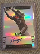 DAMARKUS LODGE 2019 LEAF METAL DRAFT AUTOGRAPH SEPIA VERSION OLE MISS WR