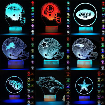 3D LED NFL Rugby Fußball Helme Tischlampe Nachtlicht Nachttischlampe Leselampe