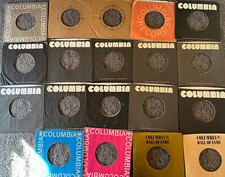 Lot of 19x COLUMBIA RECORDS 1960s-1970s 7" 45rpm mixed company sleeves