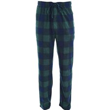 Hanes Men's Microfleece Plaid Sleep Pants - Navy/Green Buffalo