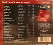 6082 FEMALE HITS   POCKET SONGS KARAOKE CDG  LOT MI