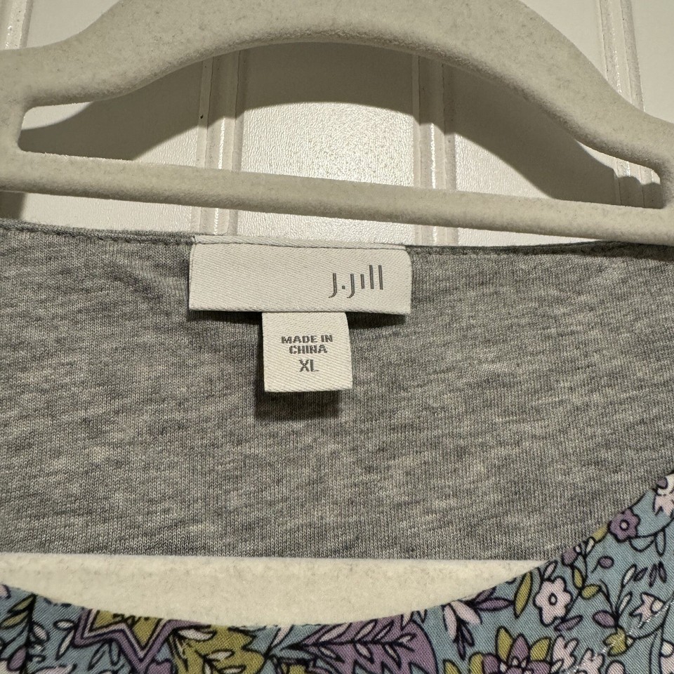 J Jill Mixed Media Patchwork Floral Top Size XL eBay