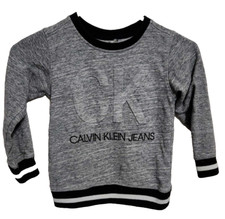 Calvin Klein Kids Boys Size 5 Long-Sleeve Sweatshirt Gray  Black