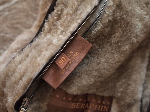 SERAPHIN - Makers of HERMES -Shearling Coat-Brown Leather- Made In France - 50 - Picture 16 of 22