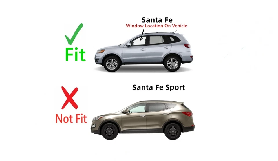 Fits 2007-2012 Hyundai Santa Fe Driver Side Left Front Door Window Glass - Image 3 of 4