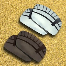 2 Pairs Polarized Lenses Replacement for-OAKLEY Oil Drum-Silver Copper Brown