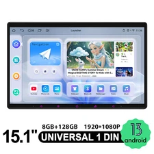 JOYING Tablet 15.1 inch Big Screen Single Din Car Stereo GPS Navigation 4G LTE