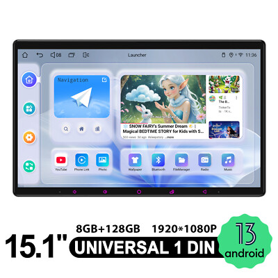 USA JOYING 15.1'' Single DIN Car Stereo Big Screen Android Tablet 4G LTE GPS Navi