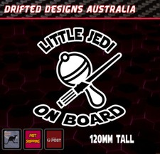 Little Jedi On Board - baby on Board White funny star wars decal sticker vinyl