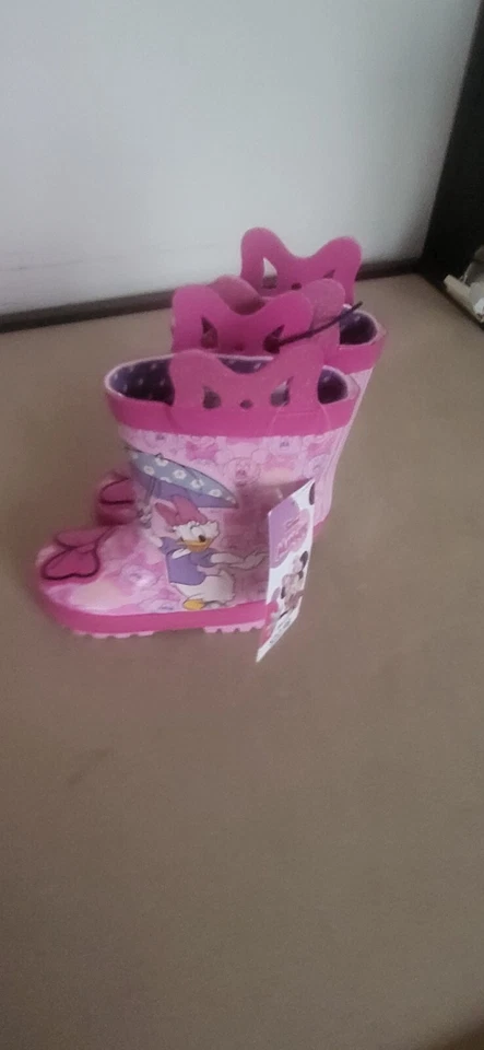 Disney Junior Minnie Mouse Botas de Lluvia Niño Pequeño 5/6 Pato Margarita Rosa NUEVO Foto 3 de 3