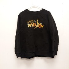 Women s Halloween Sweatshirt Embroidered Happy Halloween size L long Sleeve