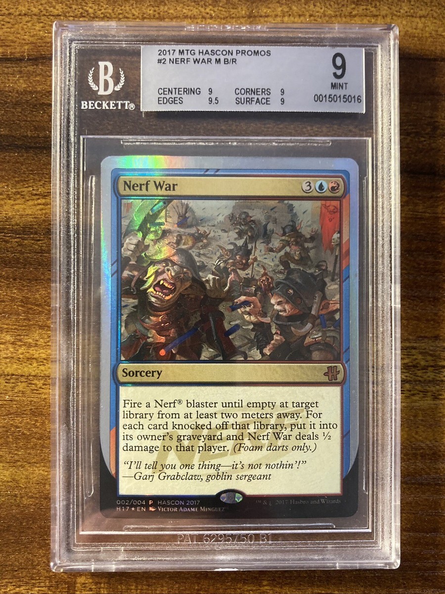 MTG✨N E R F WAR FOIL✨2017 HASCON Promos BGS Quad 9's+ MINT MTG✨N E R F WAR FOIL✨2017 HASCON Promos BGS Quad 9's+ MINT