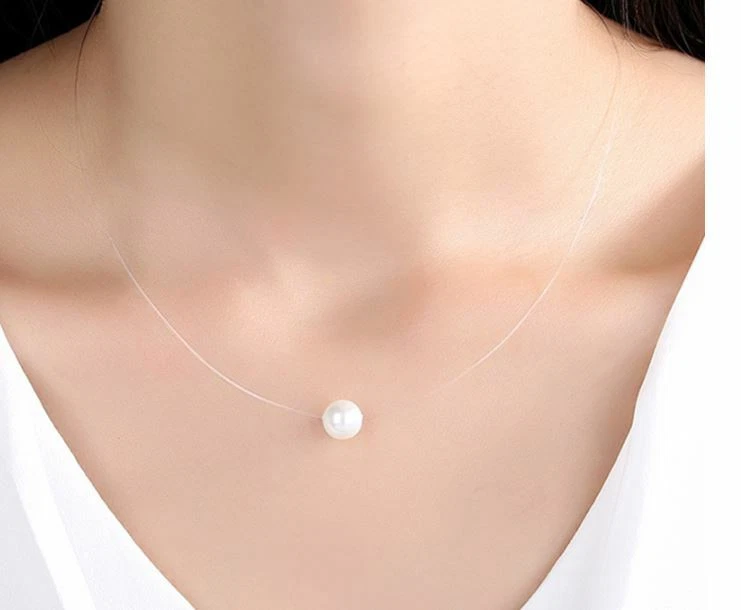 Invisible on sale pearl necklace
