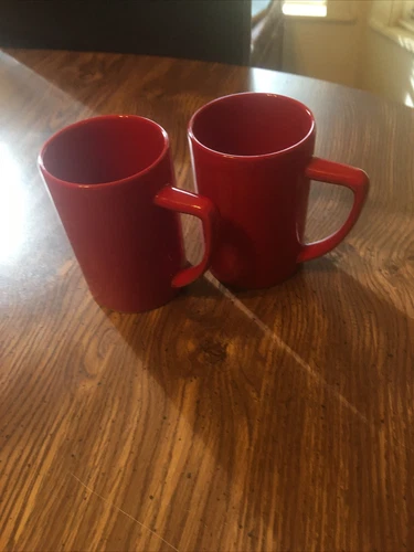Vintage Waechtersbach Germany 12 Oz Classic Red Color Coffee Mugs