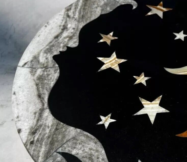 24" Marble Black Coffee Table Handmade Stunning Design Inlay Floral