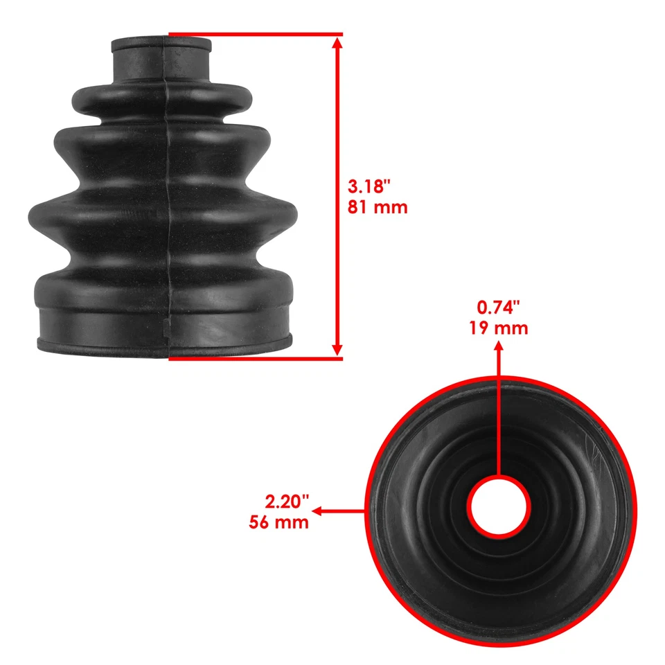 2 前内外轴 CV 靴子套件适用于本田 TRX300FW Fourtrax 4X4 1988 - 2000 — 第 3/4 张图片