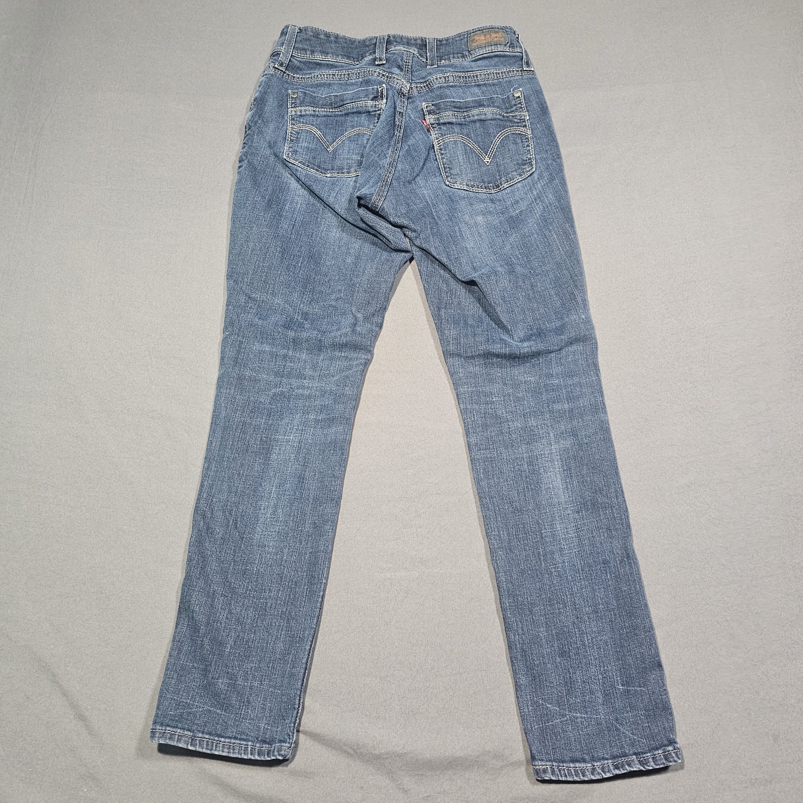 Levis 529 Women Jeans 4 Blue Denim Skinny Leg Curvy Fadeout Whisker Solid Cotton thumbnail 3