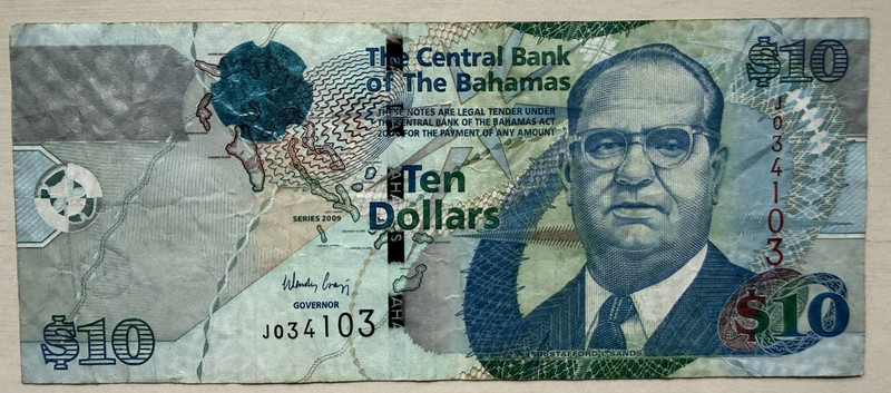 BAHAMAS  10 DOLLARS  2009  COMBINE SHIPPING