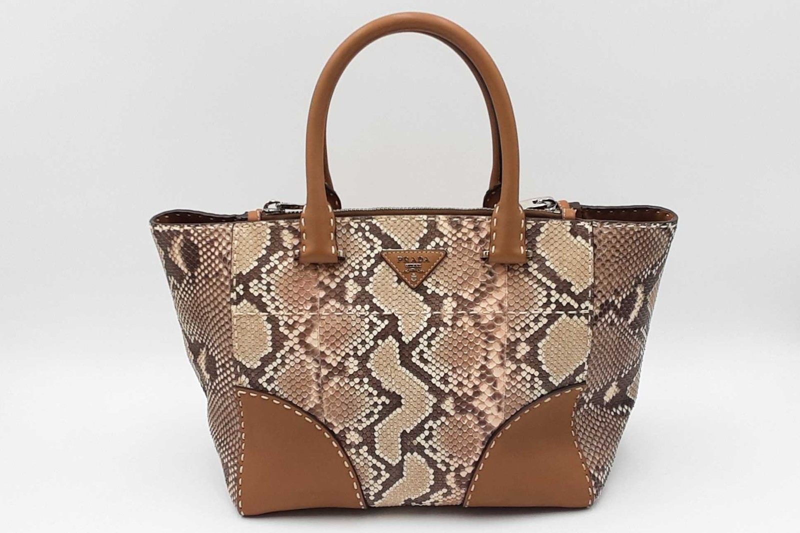 Prada Python And Leather Tote Bag Sd0126ezxdu - image 1