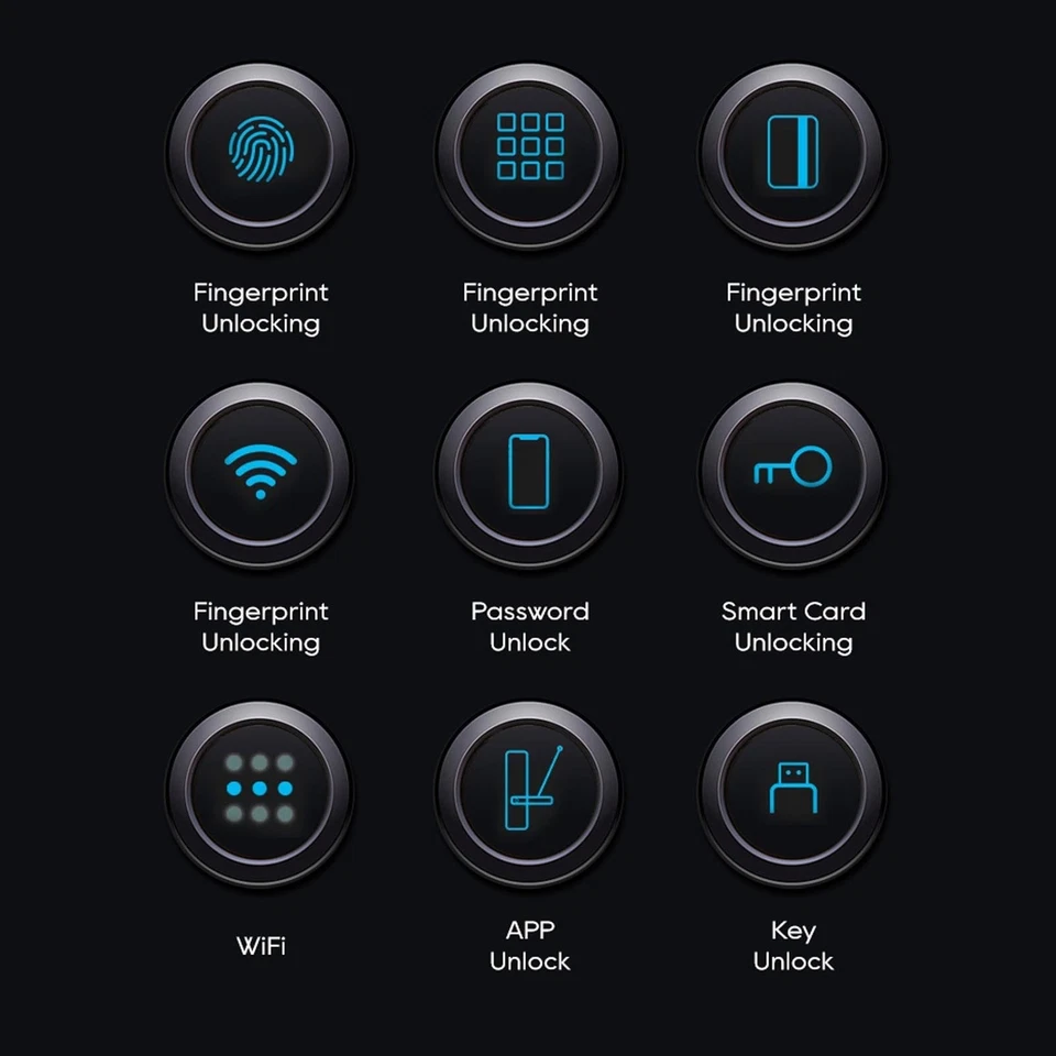 Keyless Entry Door Lock Biometric Fingerprint Recognition Wifi Door Handle Smart - image 3 of 4