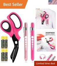 Medical Scissors Penlights 3 Pack for Nurses Doctors EMT Emergency Healthcare