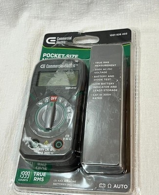 Commercial Electric Pocket Size True RMS Digital Multi-Meter DMM-8132