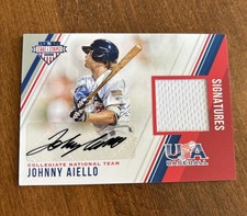 Johnny Aiello 2018 USA Baseball Stars Stripes Jersey Auto #11 Blue Jays 239/299