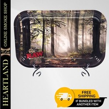 MEDIUM 11" x 7" Metal Rolling Tray  RAW Woods Forest