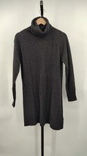Quince Women Mongolian Cashmere Turtleneck Sweater Dress Charcoal L