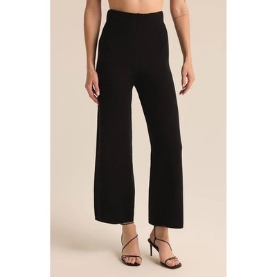 Z Supply Lush Birdseye Jacquard High Rise Ankle Pant Black ZP243896 Womens XS
