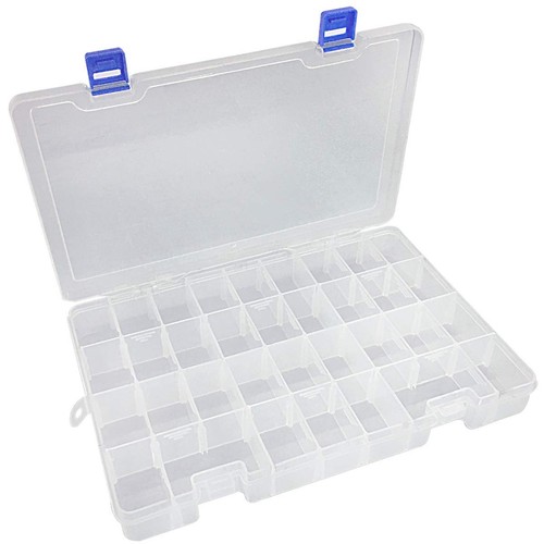 Plastic Compartment Box with Adjustable Dividers Craft Tackle Organizer Stora...