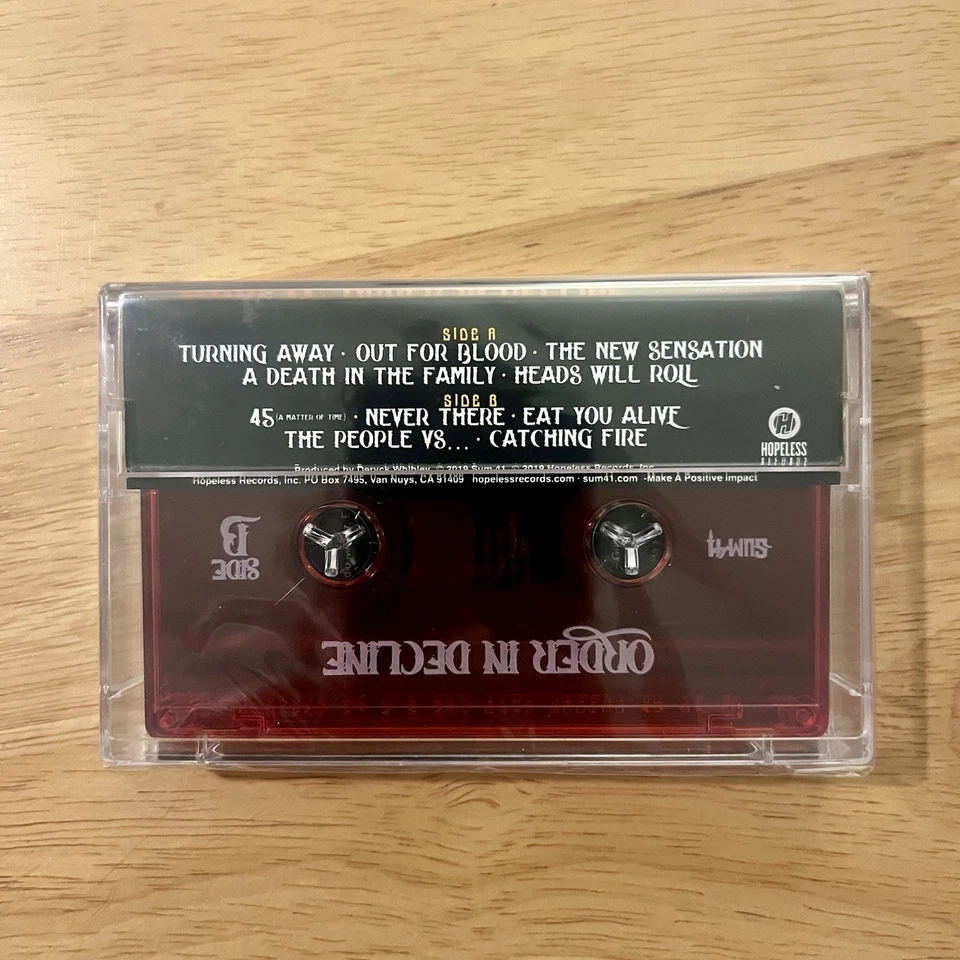 Sum 41 Order In Decline Limited Edition Red Cassette Tape 2019 New Unopened Foto 2 de 2