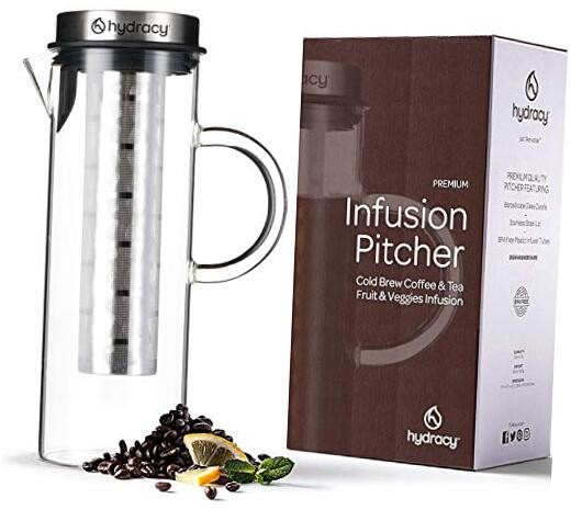- Large Glass Infusion Pitcher 1.6 Borosilicate Glass