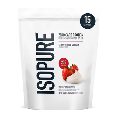 Worldwide 2 X Isopure Zero Carb Protein Powder Strawberries & Cream -- 15 Serv