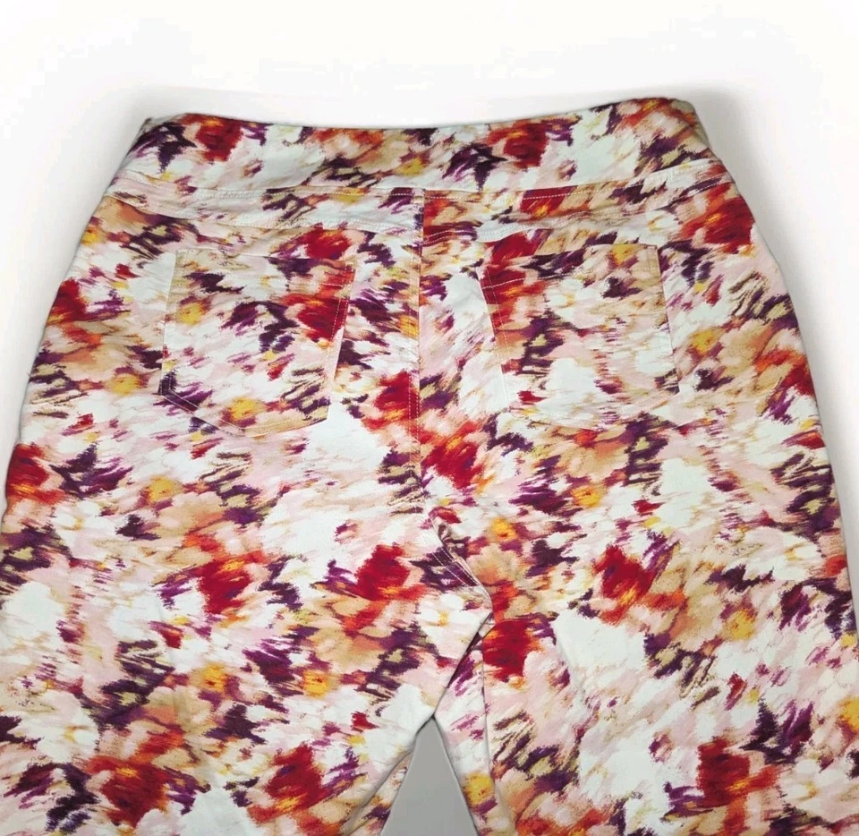 TERRA & SKY Red Purple TIE DYE Pull On High Rise CAPRI Pants Women's PLUS 2X - Image 2 of 4