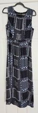 Talbots Dress Women's Size 10P Petite Bandana Print Blue Paisley Zip Up Pre-owne