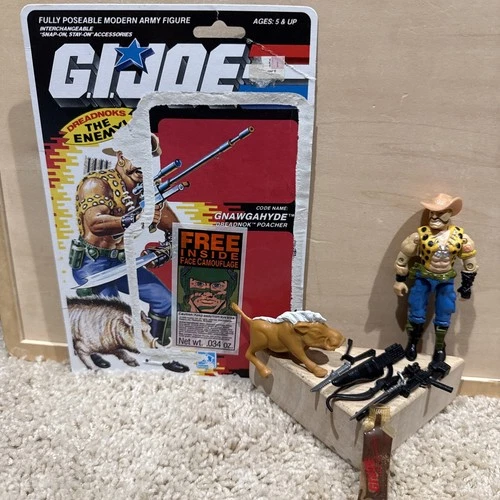 GI Joe Gnawgahyde Complete 1989 Cardback New O Ring