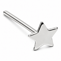 Stern Nasenstecker Schlicht 925 Sterling Silber 22 G 3,5 Mm Gerade L...