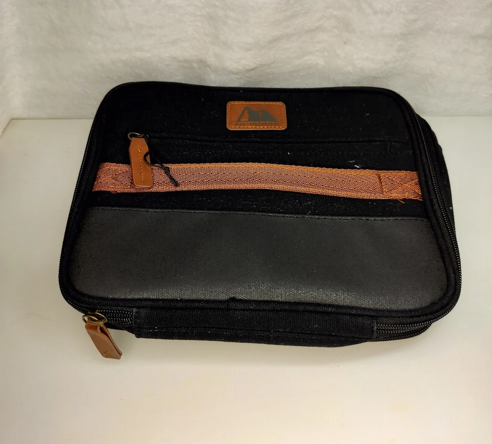 Fiambrera horizontal expandible de lona con correa para el hombro extraíble - negra Foto 2 de 4