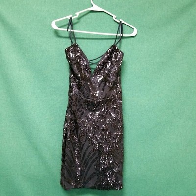 NWT Windsor Navy Blue Sequin Sleeveless Mini Party Dress Women's Sz S