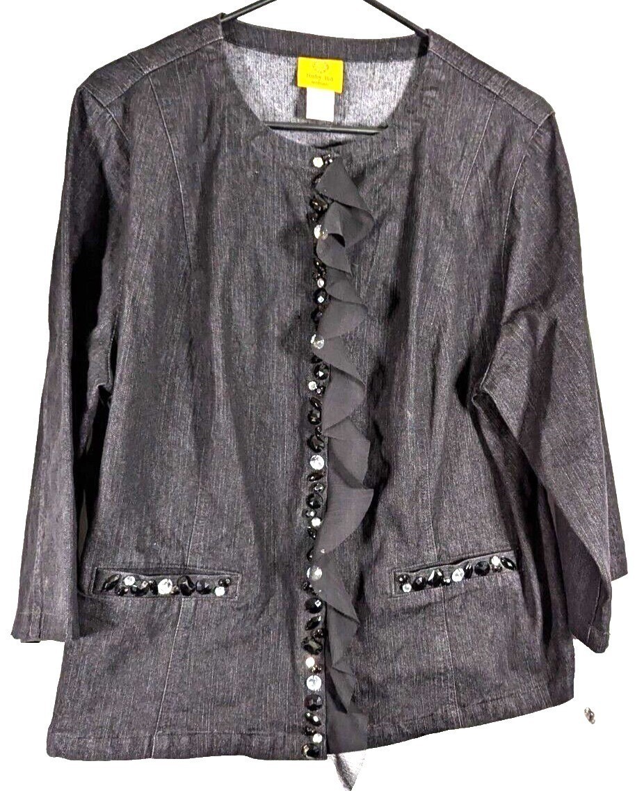Ruby Rd Woman 16W embellished jacket preowned - image 2