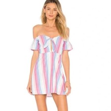 Privacy please cherry mini in prism dress Striped Pastel Size Medium M Bow Urban