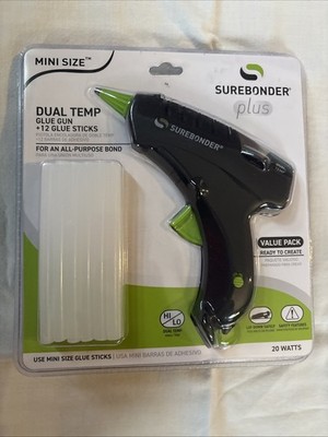 Surebonder Plus Dual Temp Glue Gun Mini Size + 12 Glue Sticks Kit DT-200FKIT
