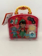 DISNEY ANIMATORS' COLLECTION MINI DOLL 5" LILO & STITCH PLAY SET CARRY CASE NWT