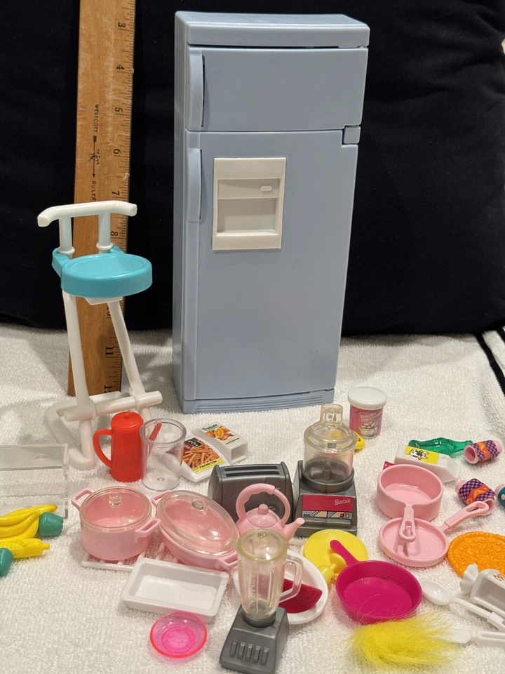 Barbie S0 1995 mucho que hacer accesorios de cocina ollas de comida sartenes platos leer Foto 4 de 4
