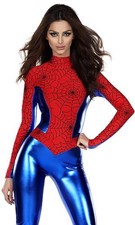 Adult Spider Print Women Bodysuit Costume Womens Super Hero Costumes