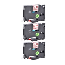 3PK Compatible with Brother PT-H300 TZe232 TZ232 Red on White Tape Label 12mm