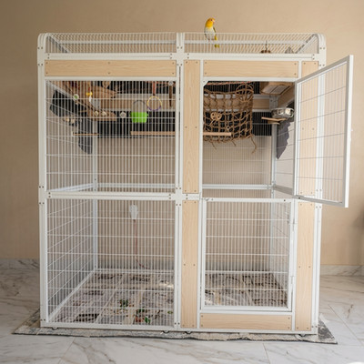 Extra Large Metal Aviary Bird Cage Walk In Flight House Macaw Parrot Budgie 75''H